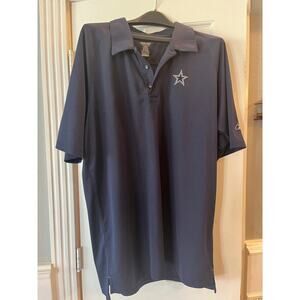 Reebok Dallas Cowboys Blue Polo Men XL NFL Football Tailgate Sunday Game Day